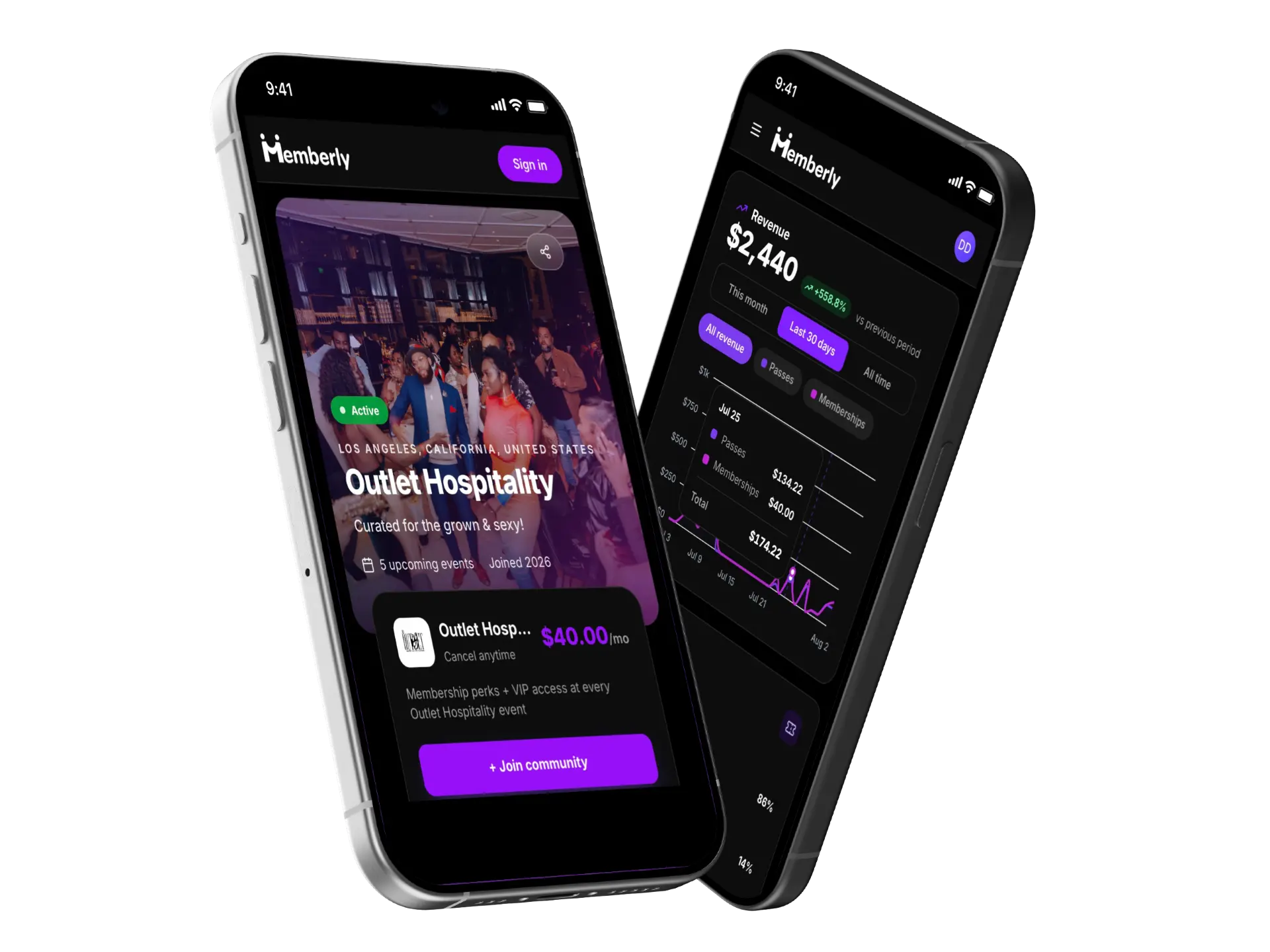 Memberly community page where members join and manage a membership